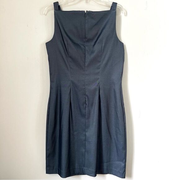 VTG Y2K CDC Gray Bateau Boat Neckline Sleeveless Cocktail Sheath Dress SZ 12 - Picture 12 of 12